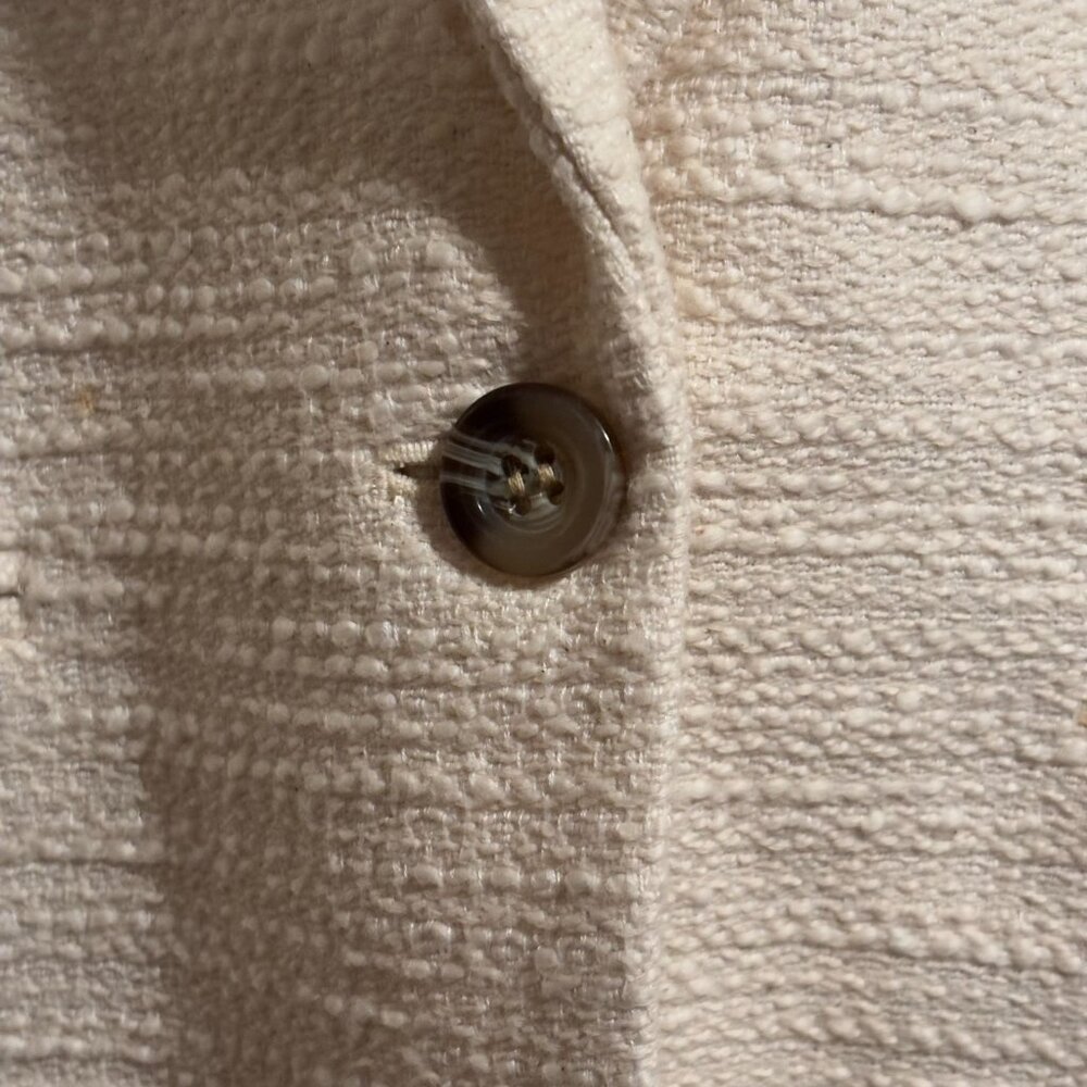 Ann Taylor Cream Textured One-Button Blazer - Picture 4 of 10